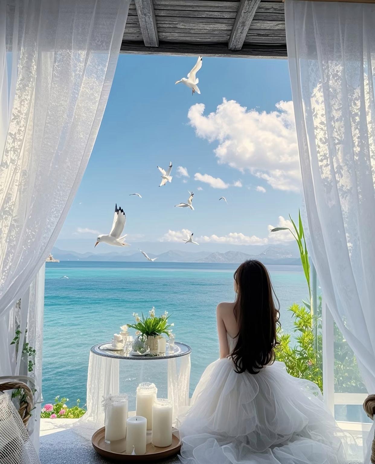 海边美女