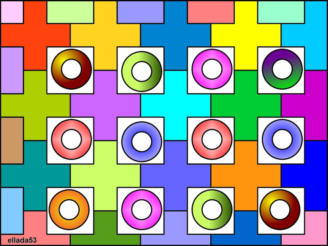 Collage colors shapes